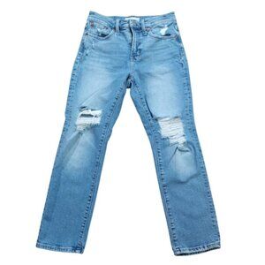 Madewell Vintage Distressed High Rise Straight Leg Jeans Women Size 25.